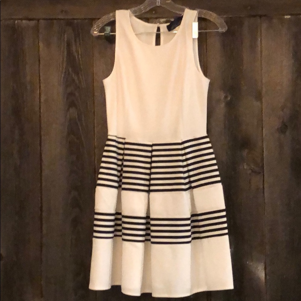 Short pleated fit and flare dress